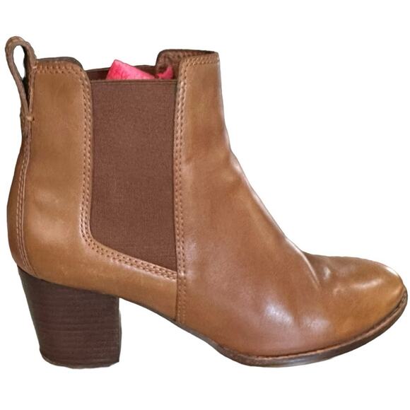 Madewell The Regan leather Chelsea boot size 8 in brown pull on size gored - Picture 3 of 11
